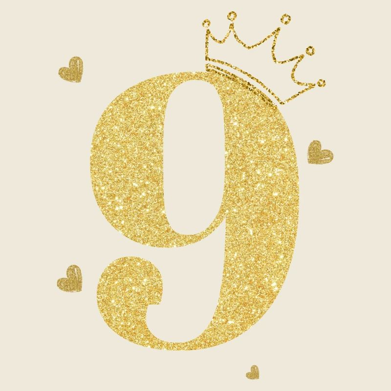 9e anniversaire couronne doré