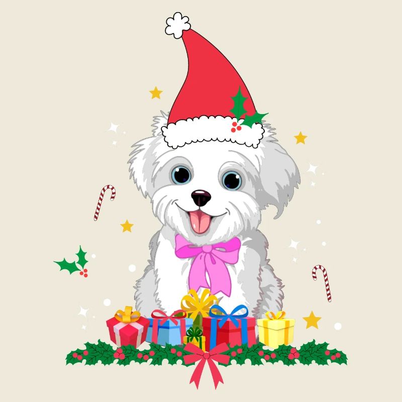 Hund Weihnachten. Weihnachtsgeschenk