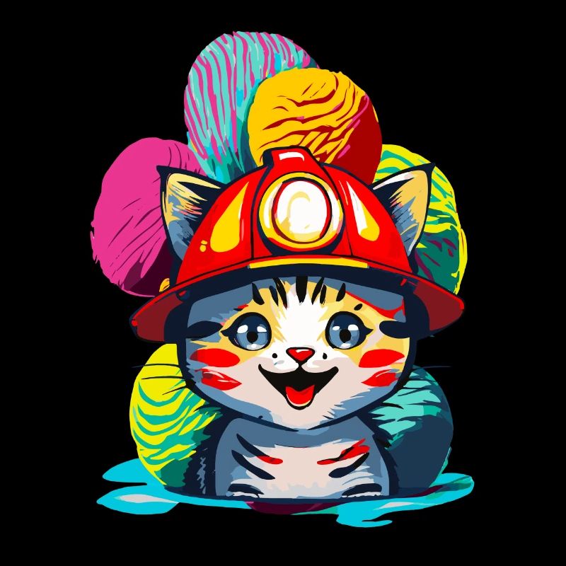 Feuerwehrmann Katze