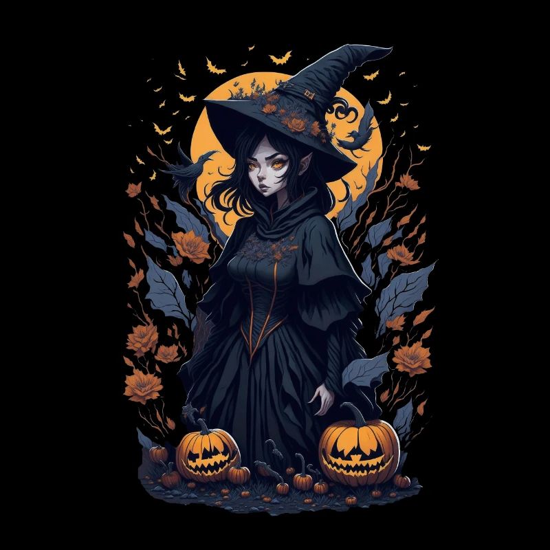 Bewitching Night: Halloween Black Witch