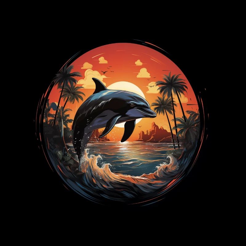 Dolphin Jumping in Sunset