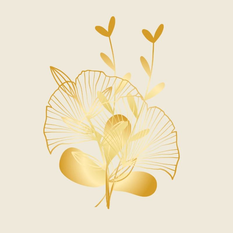 Composition florale en or