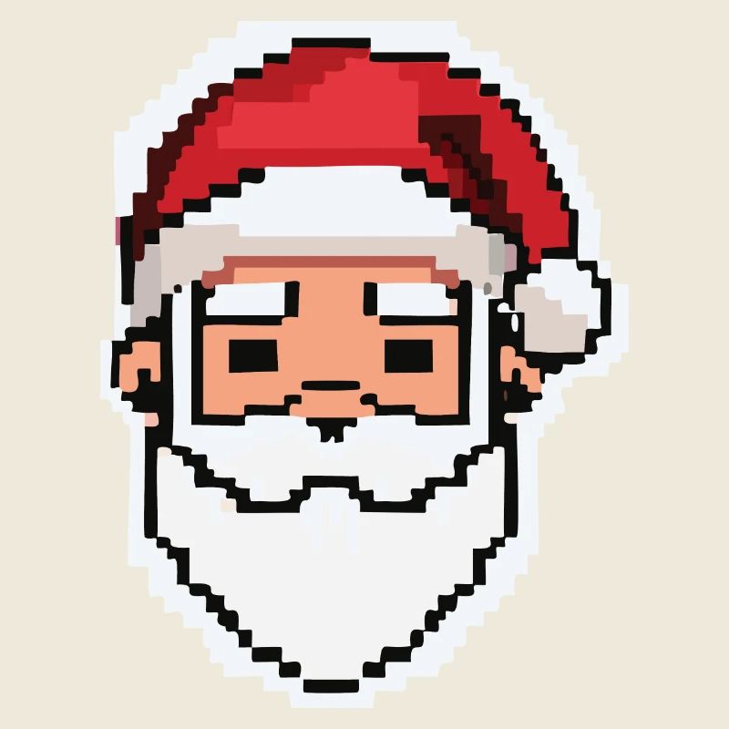 8-Bit-Weihnachtsmann / Frohe Weihnachten / Pixel Art