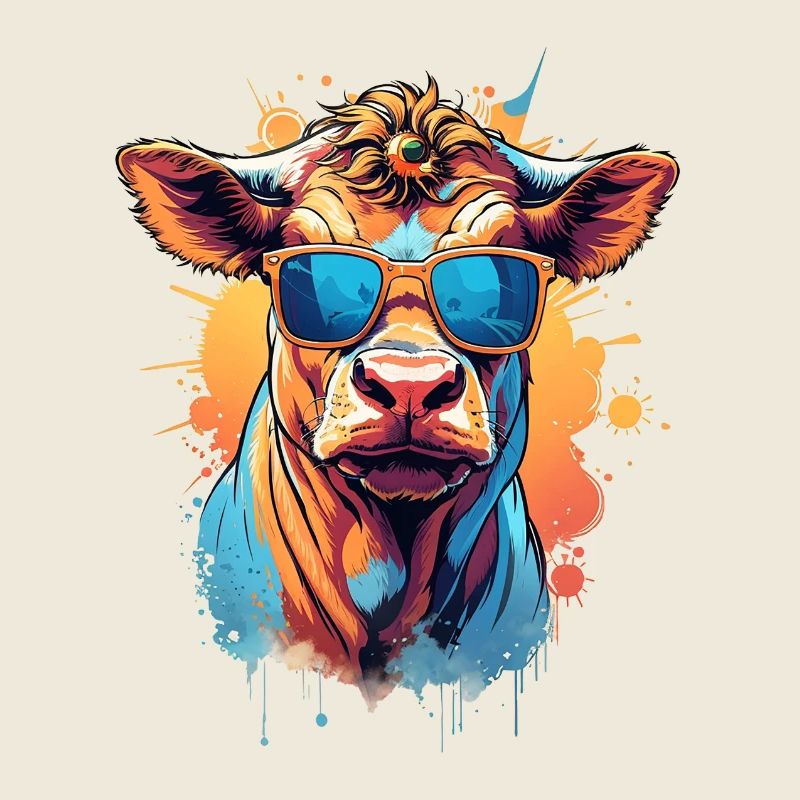 Cool Bull with Sunglasses