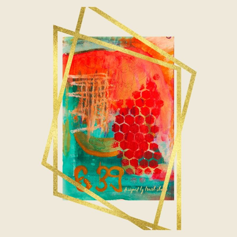 Abstrakte Verschmelzung mit lebendigen Sechsecken