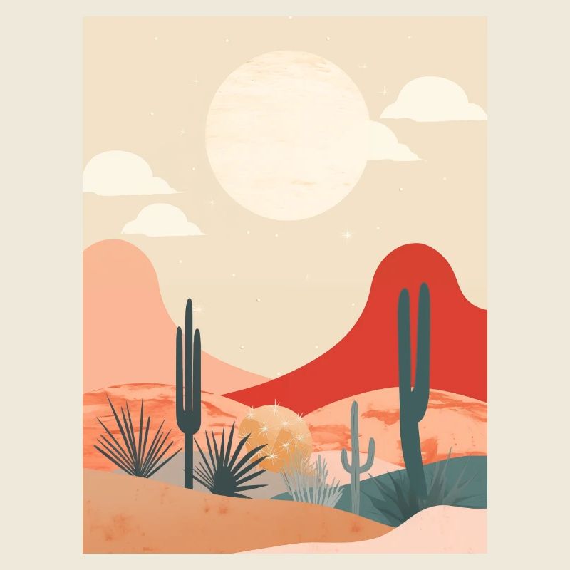 Wüste im minimalistischen Flat Style