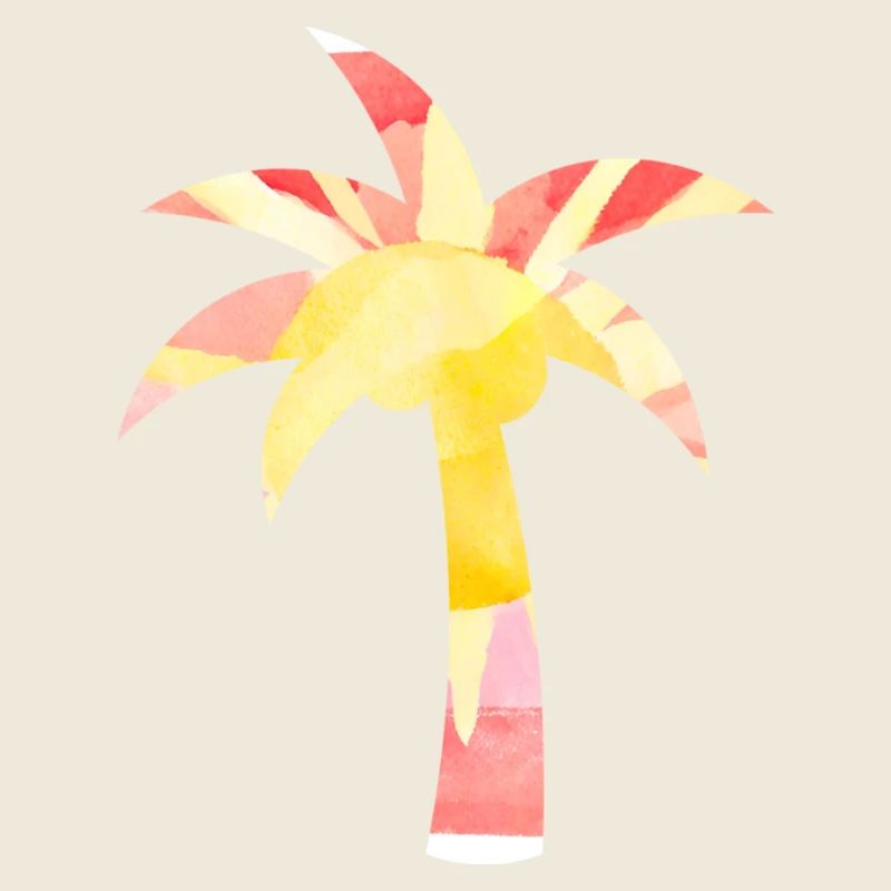 Watercolor Palm Tree Summer