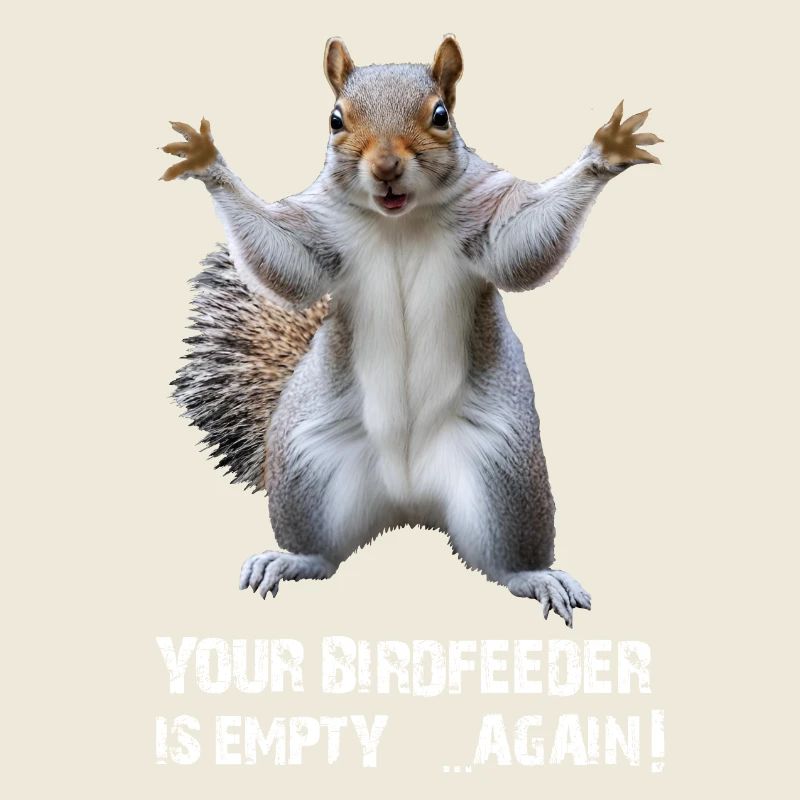 SQUIRREL, YOUR BIRDFEEDER IS EMPTY AGAIN!