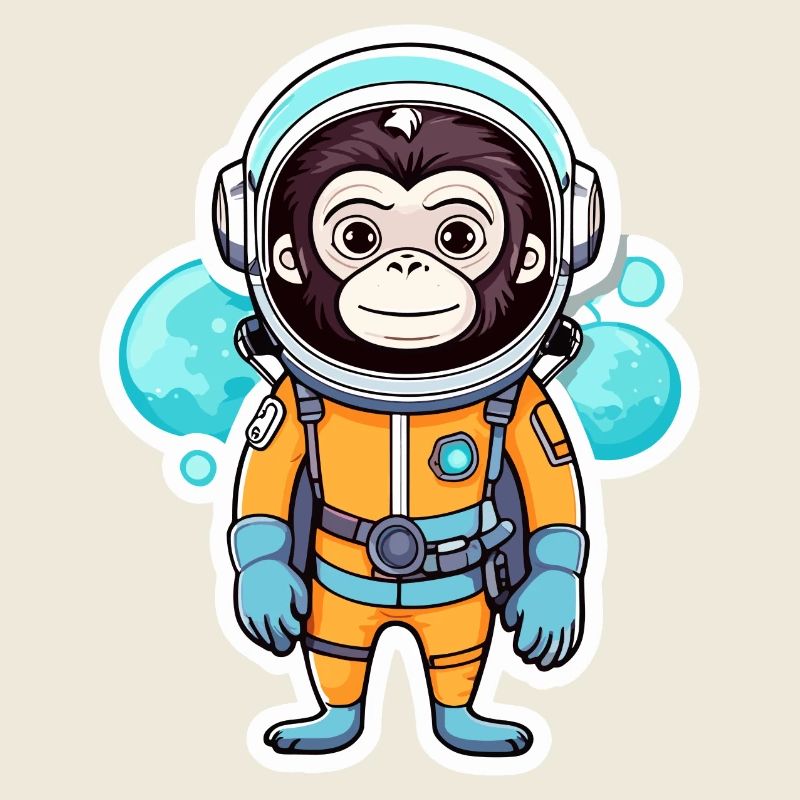Monkey Astronaut Illustration