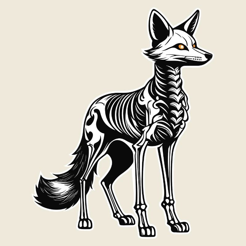 Fuchs Skelett Illustration