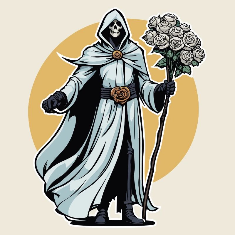 Sensenmann Blumen Illustration