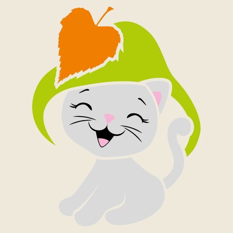 Drôle de chaton mignon avec chapeau champignon