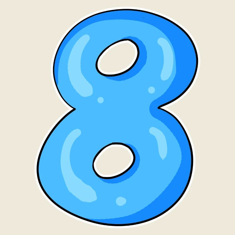 Numéro 8 Numéro Huit Motif Bleu