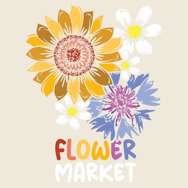 Marché aux fleurs Fleurs Collage couleurs colorées icône