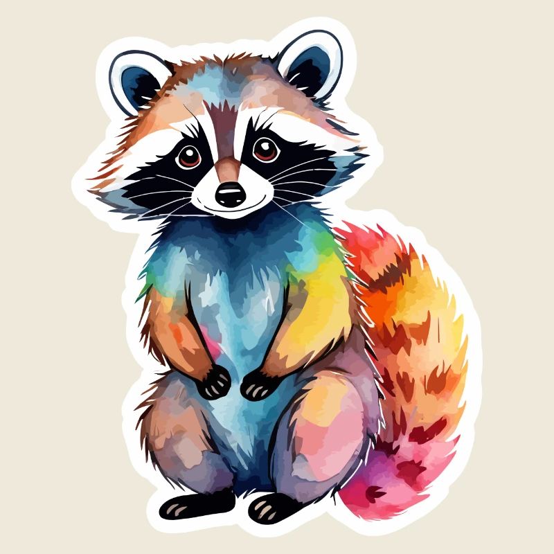 Illustration aquarelle de raton laveur