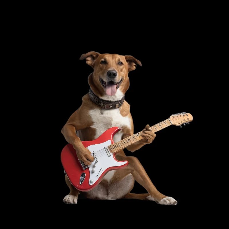 chien guitare
