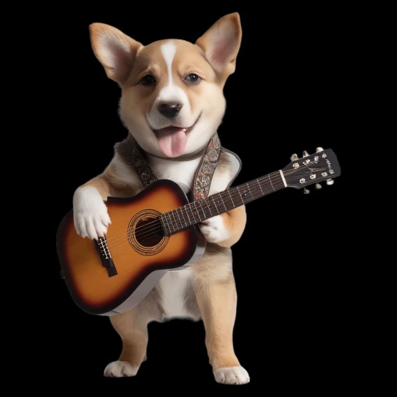 chiot chien guitare