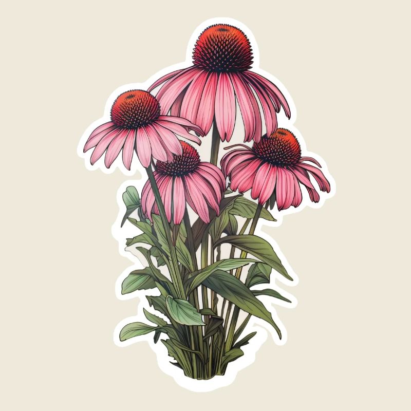 Echinaceapflanze 4 Blüten