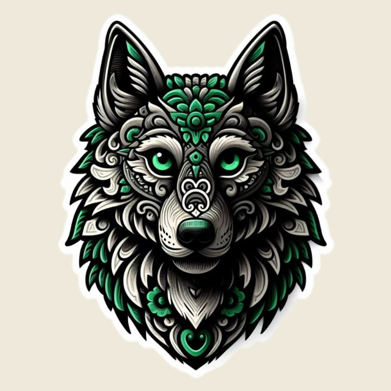 Loup vert-blanc