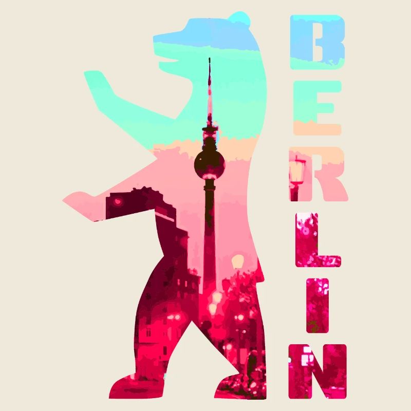 Berlin Bär Neon Silhouette