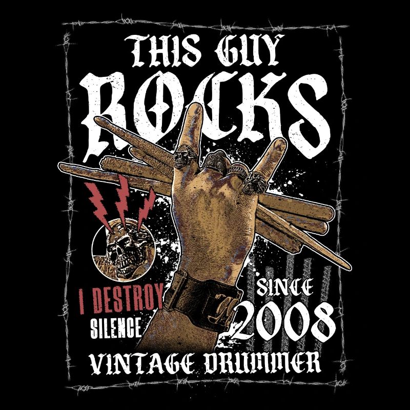 2008 Vintage Drum Drummer Birthday