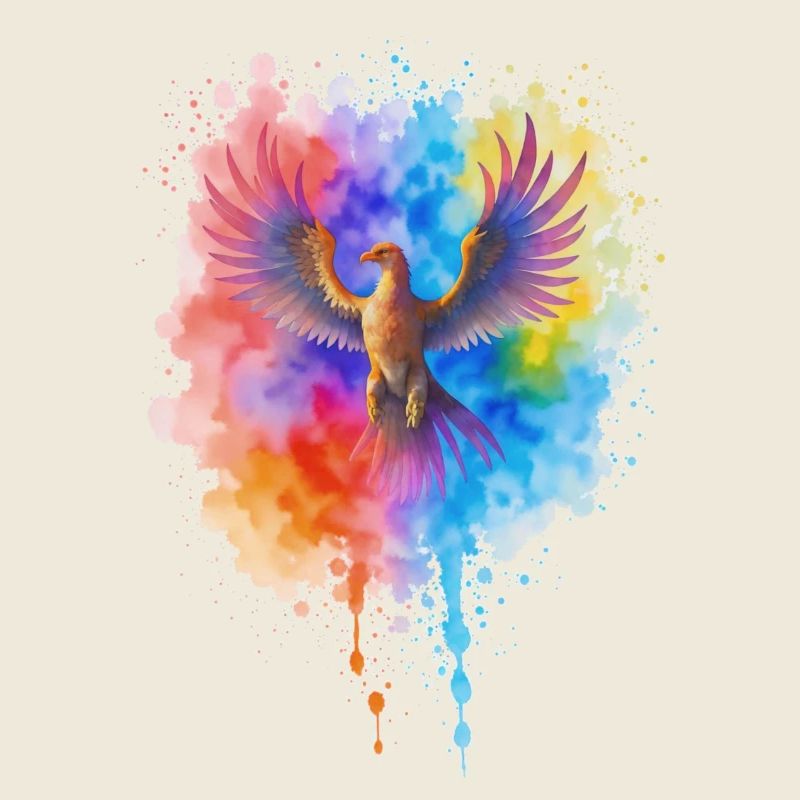 Rauschender Aquarell Phoenix