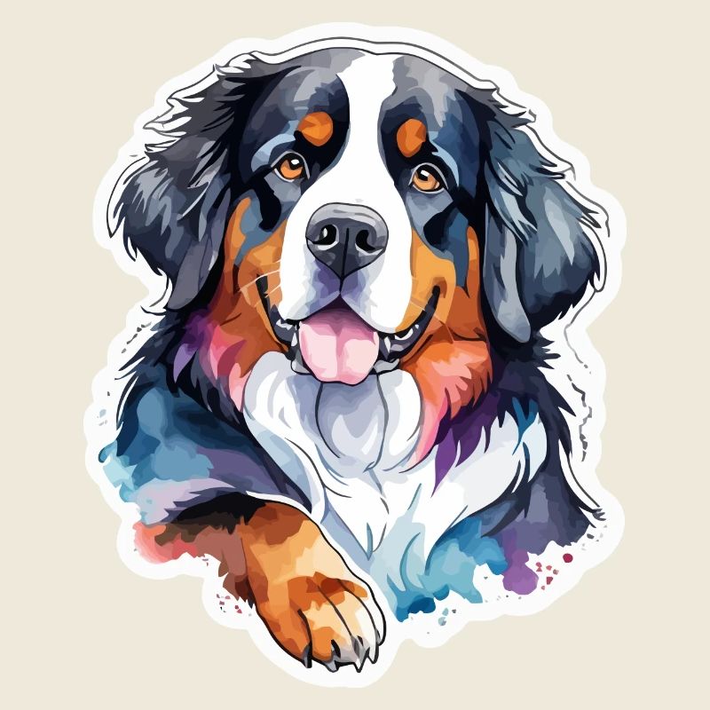 Bernese Mountain Dog Watercolors