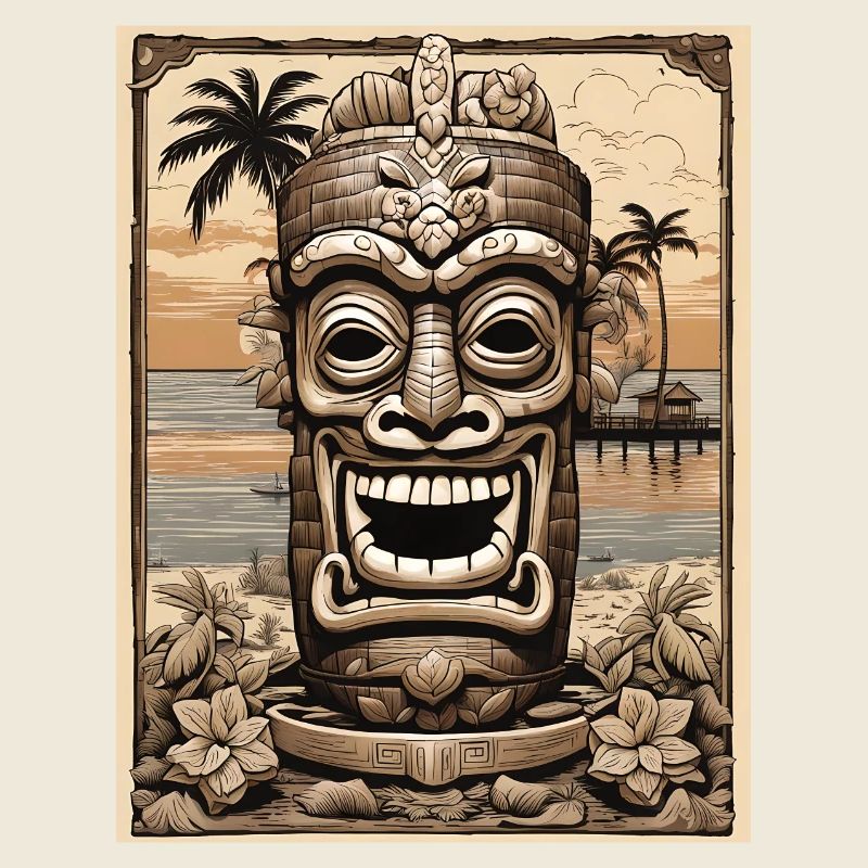 Masque Tiki Rétro