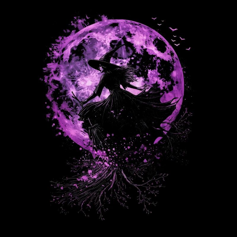 Balai de sorcière Halloween Lune Pourpre