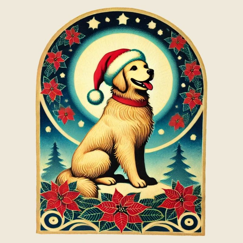 Golden Retriever de Noël