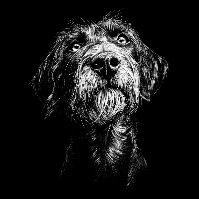 Deutsch Drahthaar Portrait Jagdhunde Hunde Jäger