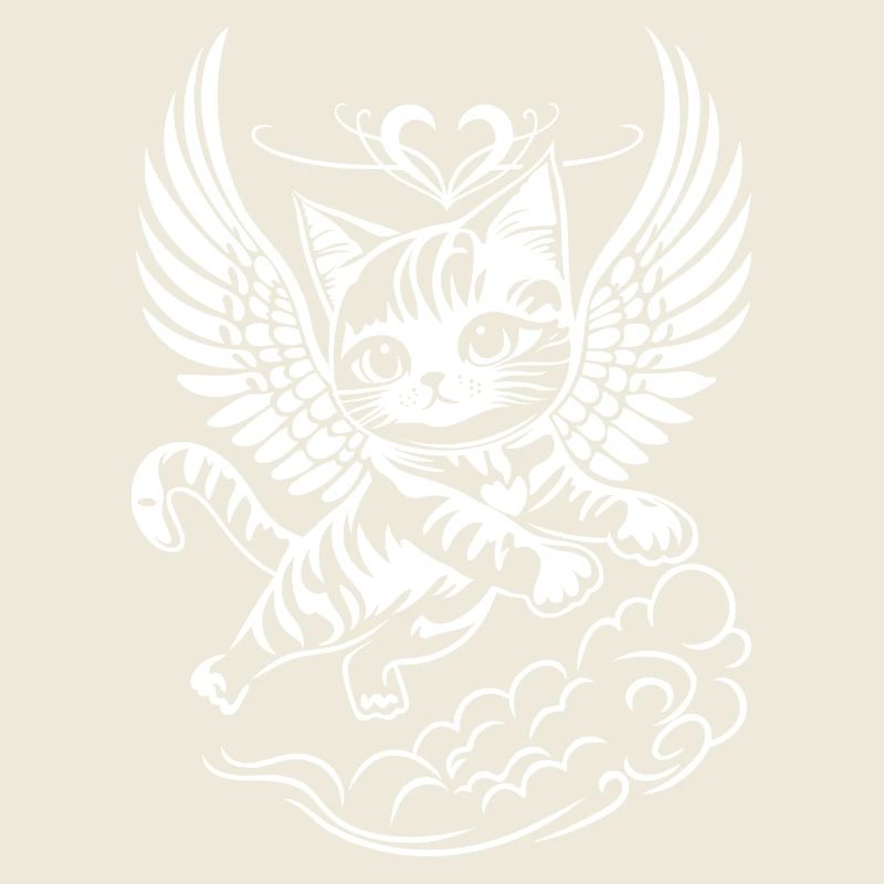 Ange Blanc Chat Avec Des Ailes