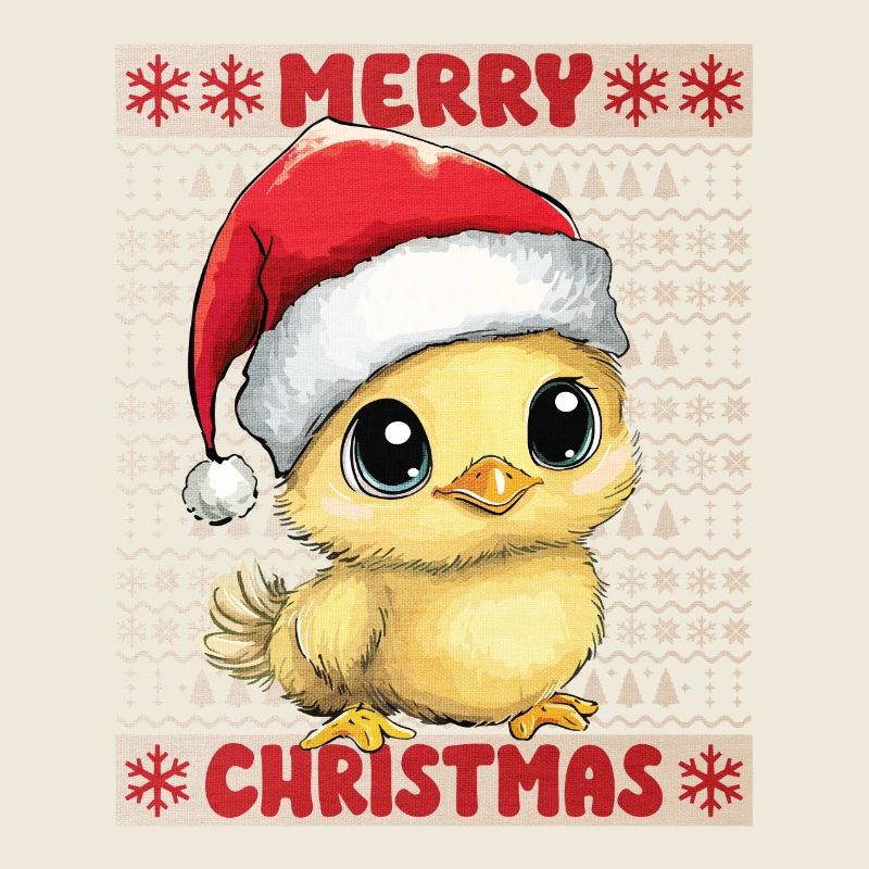 Poulet poussin moche Noël Noël mignon