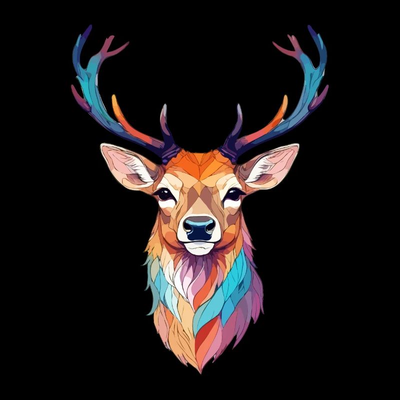 Hirsch Vektor Kunst mit lebendigen Farben Illustration