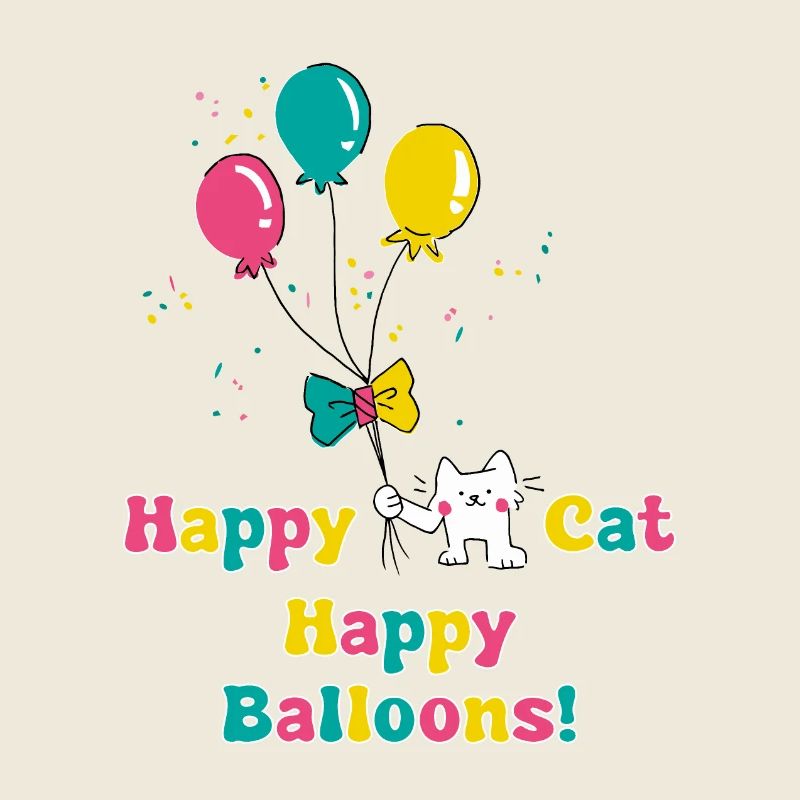 Happy Cat Happy Baloons