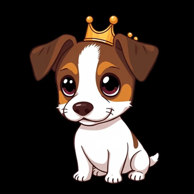 Jack Russell Terrier Hund mit Krone