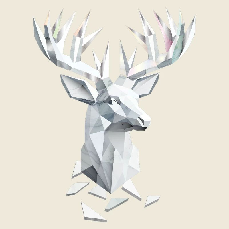 Tête de cerf géométrique – nature et élégance