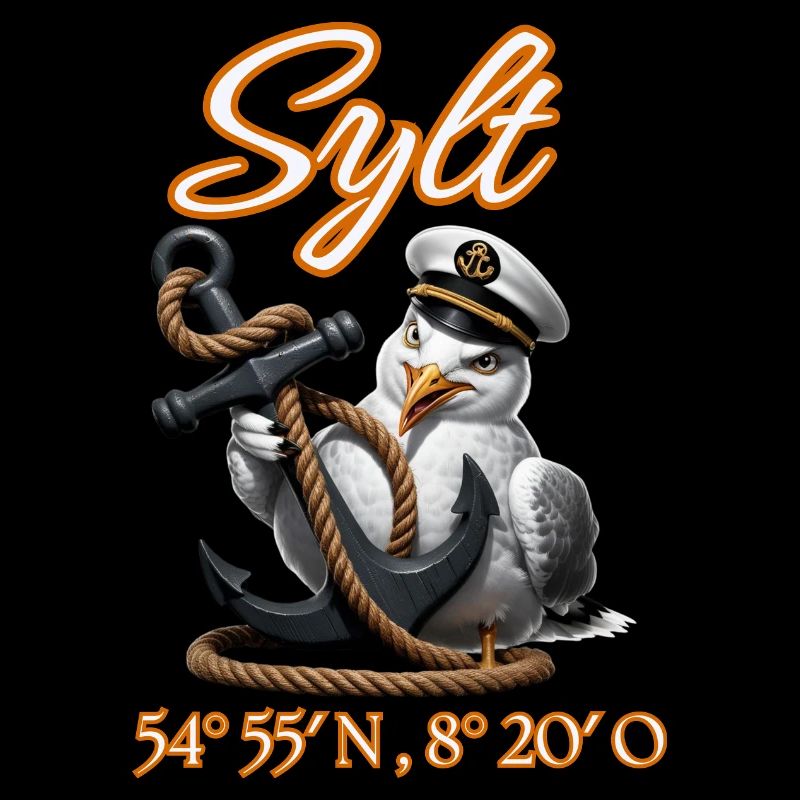 Sylt Seagull avec ancre et coordonnées GPS
