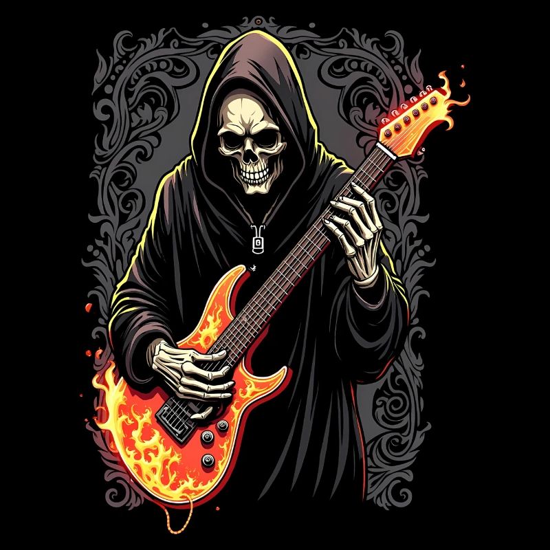 Sensenmann mit E-Gitarre Rock Heavy Metal