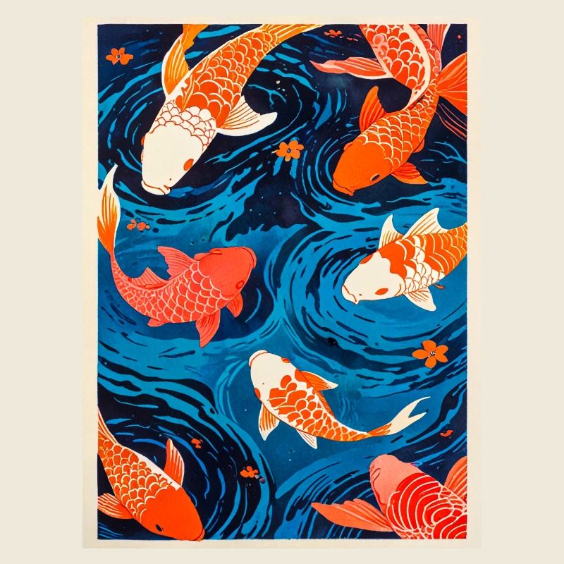 La danse des carpes koï