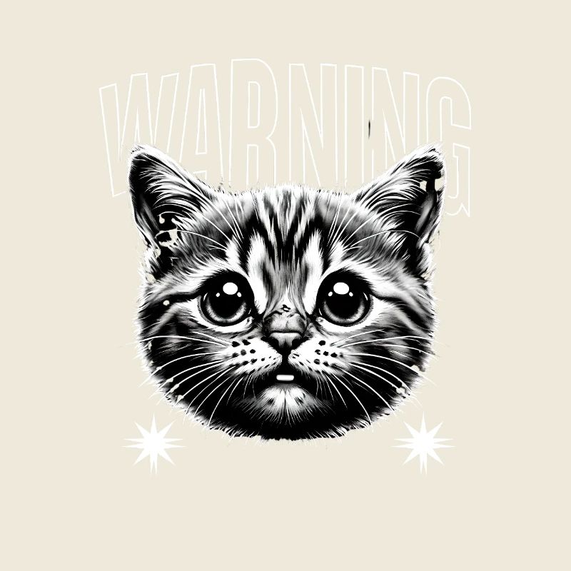 Warning Katze Mieze Geschenk