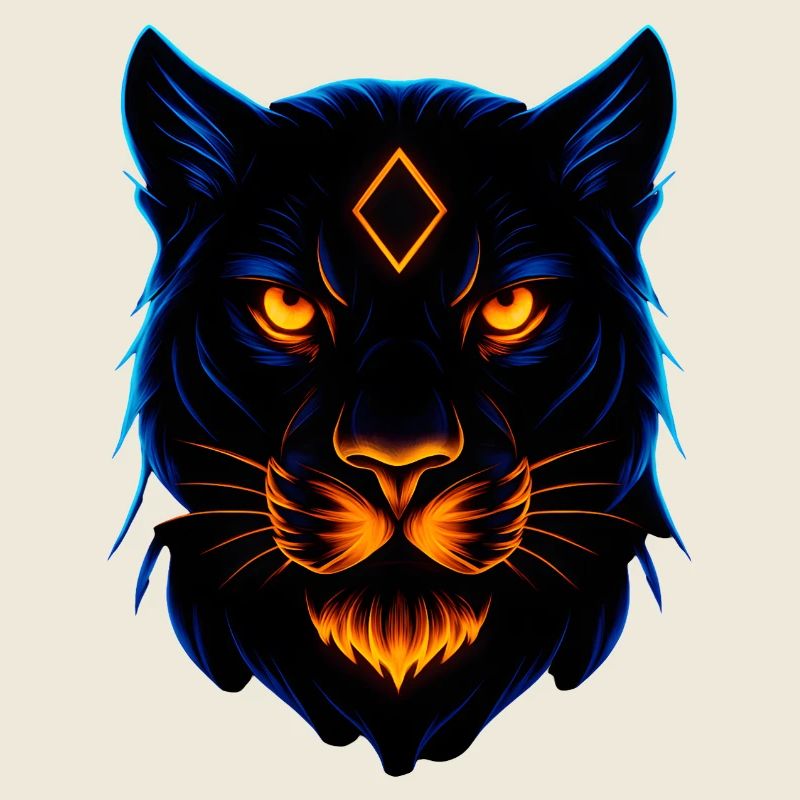 Neon Stolzer Panther Wild Leuchtend