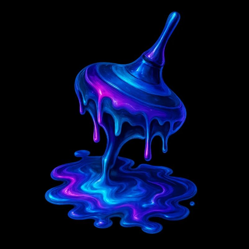 Schmelzender Kreisel Blau Lila