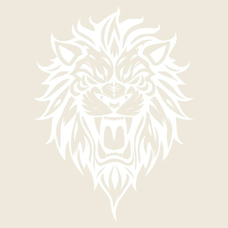 Fiery Lion Head Tribal Tattoo