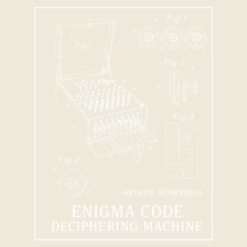 Enigma Code Deciphering Machine Illustration
