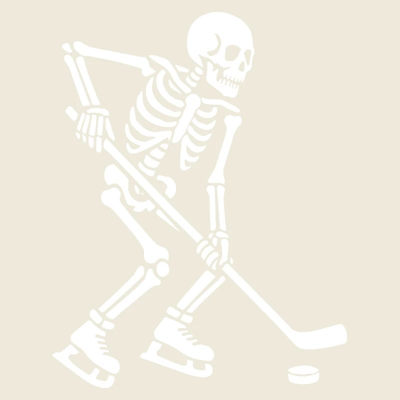 Skeleton spielt Hockey