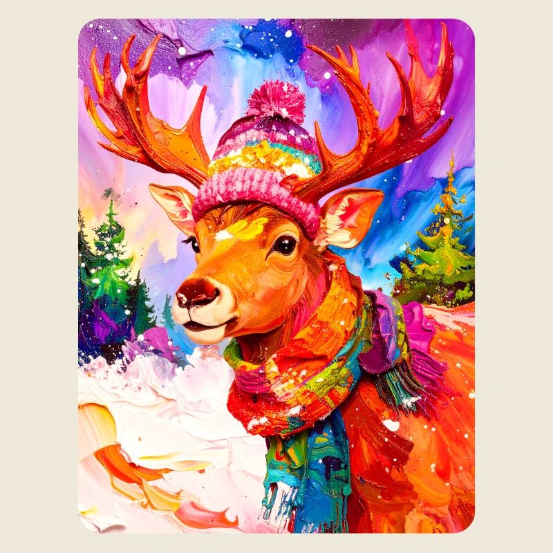 Renne avec chapeau à pompon