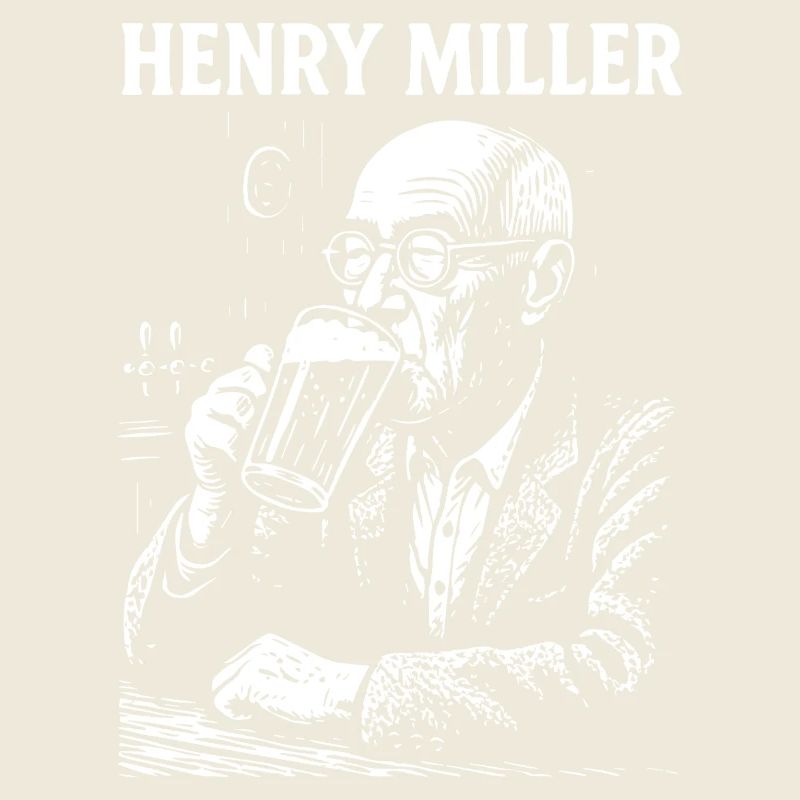 Henry Miller buvant de la bière dans un pub