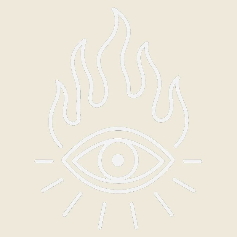 Oeil de feu - Symbole d’art au trait abstrait