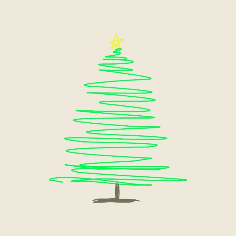 Sapin spiralé vert avec étoile